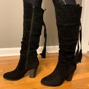Leila Stone Black High Boots